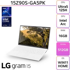 LG전자 2024 그램15 15Z90S-GA5PK, WIN11 Home, 16GB, 512GB, 화이트