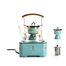 220V 1500w 자동 절연 전기 세라믹 히터 차 스토브 보일러 850ml 주전자 붕규산 유리 세 기어 두 필터, [02] 220V, 02 220V, 1개