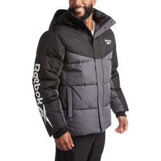 리복 패딩 Reebok Men's Winter Jacket Heavyweight Quilted Puffer Parka Coat Weather Resistant Ski for Men