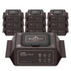 리벤스 시그니처 로얄 플러스 도톰한 엠보싱 물티슈 캡형, 75g, 70개입, 10세트