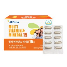 오로니아 멀티비타민&미네랄 750mg x 60캡슐 1개 영양소, 60정