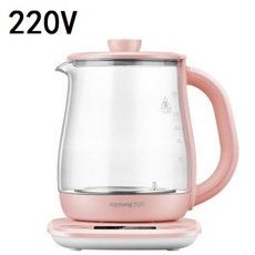 전기 중탕기 티포트 약탕기 Jiuyang 다기능 건강 냄비 꽃 주전자 유리 스튜 차 1.5L 휴대용 미니 멀티 쿠커 디저트 220V, 4) SH06-Pink 122 - 220V - EU