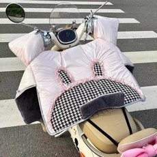 귀여운 전동차 스쿠터 바람막이 오토바이 전기 자전거 방한 커버, AB