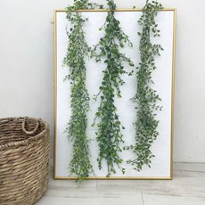 베듀하우스 인조 넝쿨 조화 가랜드 180cm 행인플렌트 행잉플랜트 담쟁이 벽장식 꾸미기 천장식물, 버튼잎(180cm)