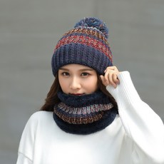 베스티 넥워머 털모자 세트 네이비겨울 방한모자