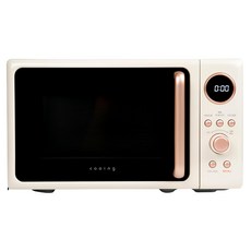cooing home appliances 迷你復古微波爐按鈕旋鈕式 奶油白 20L 奶油白, MM-ER20CRA