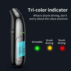 음주측정기 알코올 음주 측정기 LED 디지털 디스플레이 휴대용 브레스 테스터 스크린 고정밀 USB 충전식, [01] black, 1개