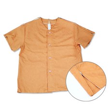 황토색 지퍼형환자복 상의 기능성 한의원 환자복 진찰복, M_A01242