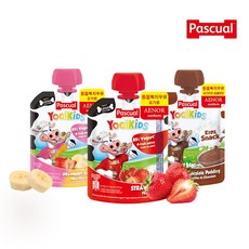 파스쿠알 동물복지 요기키즈 요거트 3가지맛 9팩, 02_딸기바나나맛 9팩, 상세설명 참조