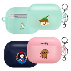 [바보사랑]i-Mooi디자인 에어팟 프로 실리콘 케이스 + 기본 키링, 푸들)풉