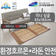 한일생활과학 프리미엄 거실 전기 장판 매트 바닥 환경호르몬 라돈안심 전기매트, 엘지지인(LG Z:IN) 대청마루 전기장판 미니싱글(65*183/바닥용)