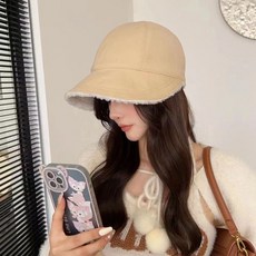 [셀러허브 여성] [JHQRKJWQ_4B]뽀글이 털모자 벙거지 양면 챙 히트 겨울, 상세 설명 참조