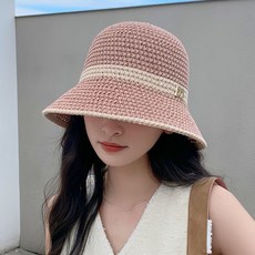 블랑 여성 버킷햇 봄 여름 보닛햇 벙거지 모자 밀짚 햇빛 차단 돌돌이