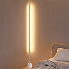 SULCATA LED 플로어 장스탠드 리모컨 삼색 조절 거실 침실 겸용, 100cm, 화이트