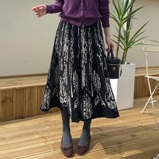 데일리앤 니트 플리츠 롱 스커트 닐라