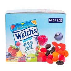 웰치 후르트스낵 믹스드후르트 64g 12입 대용량 박스 농심 웰치스 후르츠 과일 젤리 세계 수입 과자 편의점 코스트코 아이들 유아 키즈 사무실 회사, 1AP7_웰치 후르트스낵 믹스드후르트 64g 12입