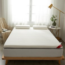 이효리 박나래 토퍼 무중력 삼둥이 라지 패밀리 매트, 화이트 + 그레이_90x200cm
