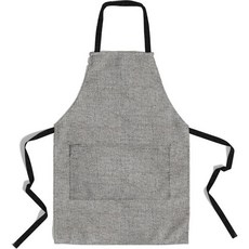 lepni.me 셰프 앞치마 | 가정용 베이킹 그릴 남성용 더블 포켓이 있는 프리미엄 주방, Organic Grey Blank, Adults, 1개