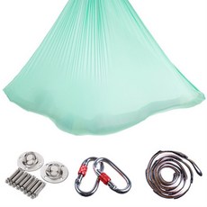 나마스테 플라잉요가 해먹 세트 설치 앙카 포함 16컬러, 레이크그린