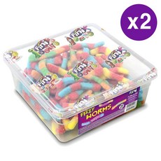 피니 피지 웜스 지렁이 젤리 750g 2 팩 Fini Fizzy Worms, 2개