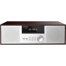 향수를 불러일으키는 홈 스테레오 시스템 빈티지 마이크로 컴포넌트 40W RMS CD 플레이어 및 무선 블루투스 오디오 스트리밍FM라디오USB 재생Auxin 이어폰 포트 - cd플레이어이어폰