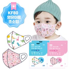 KF80 킨즈 우리가족 아기와나 초 소형 마스크 25매 캐릭터 새부리형 영 유아 아기 어린이, 토끼SM