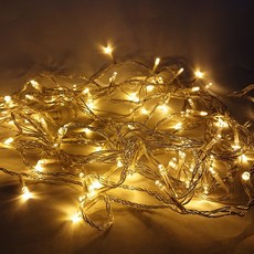 선세이브 LED 은하수 100구 검정선/투명선 단품 (크리스마스 트리전구), 투명선, 황색