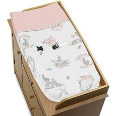 블러쉬 핑크와 그레이 우드랜드 보헤미안 드림 캐처 화살표 소녀 아기 보육 기저귀 그레이 버니 플라워 컬렉션-수채화 장미 커버, 본상품