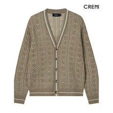 .다니엘크레뮤 FW 케이블 Y넥 가디건 388804, 라이트카키