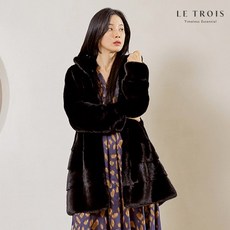 [KT알파쇼핑][LE TROIS} 이보영의 르투아 휘메일 풀스킨 밍크후드 롱코트