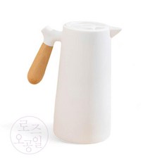 오공일 이중 보온주전자 1L 화이트 보온보냉주전자 보냉주전자, 1개
