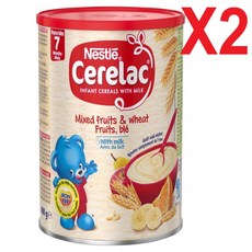 [영국발송] 400G 2통 네슬레 세레락 쎄레락 이유식 믹스 후르츠 앤 위트 7개월 이상 Nestle CERELAC with Mixed Fruit and wheat