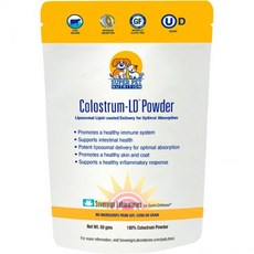 Colostrum LD 고양이 파우더 수의사 승인 슈퍼 반려동물 영양 개와 고양이를 위한 리포솜 소 초유 면역글로불린 풍부25 이상 면역 소화 시스템 지원 알레르기50g Q17, 1개, 50g