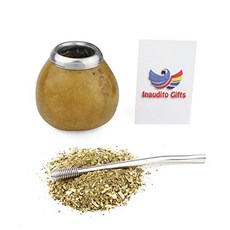 핸드메이드 마테차 + 봄빌라 스트로우 세트 Inaudito Gifts Handmade Mate Gourd and bombilla. Yerba Mate Set, 본문참고