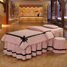 미용 침대 4종 세트 푸헤나 미용 침대 커버 심플 유럽식 침대 시트 커버 화이트 침대 커버