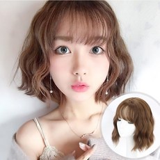 여성 통가발 가발 매니아 여자 커트 머리 스타일 컷트 단발 숏컷 펌 보브컷 머리펌 다이소 붙임머리, 한개옵션1, 퍼지 브라운