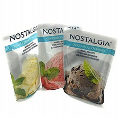 Nostalgia Ice Cream Mix Variety Pack of 1 Each Chocolate Vanilla Strawberry 8.0 oz each 노스탤지어 아