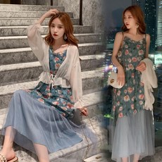 여름원피스패션 임부복 맵다 엄마 미스트 크림 페이스 관대히 여기다 외출 무릎넘어 개성 상의 여름옷 1719972250, 1개, 사진 색 원피스 _코트