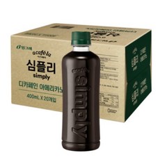 아카페라 심플리 디카페인 아메리카노 커피, 400ml, 20개