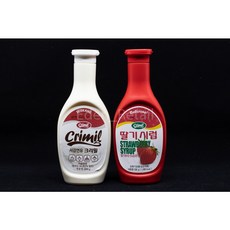  서강 크리밀 연유라떼 딸기시럽 빙수 아이스크림 토핑용 제과용 500ml 1개  상품 이미지