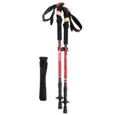 MOUNTAIN EQUIPMENT 折疊登山杖+收納袋組, 紅色
