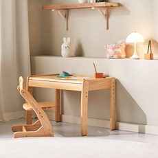 야마토야 부오노3 원목 유아 아기 책상 의자 높이조절 세트, 단품