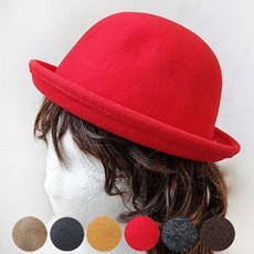 썬비쥬 레드 채플린 20 펠트 보울러 여성 모자 겨울 울