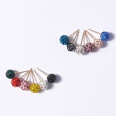영희네금빵 14k 샤이닝볼 컬러 큐빅귀걸이 6mm 귀걸이