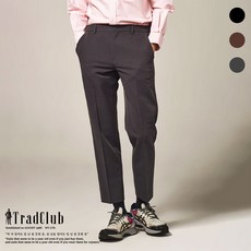 (트래드클럽) 베이직 테이퍼드 사이드밴딩 슬랙스(블랙 차콜 브라운)