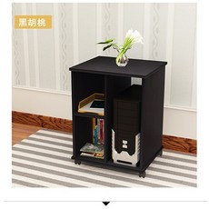 PC받침대 컴퓨터 본체 수납장 본체프레임 본체받침대 이동식 테이블식 받침대, T01-A타입블랙 호두