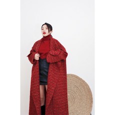 zhao san의 크리스마스와 설날 발렌타인 데이 빨간색 작은 향기로운 바람 프로필 코트 여성 겨울 새 모직 코트보기