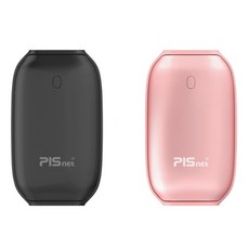 피스넷 충전식 휴대용 전기 손난로 핫팩 보조배터리 에그 1+1, 블랙+핑크