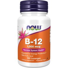 나우푸드 비타민 B-12 5000mcg 로젠지, 100정, 3개