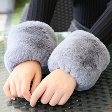 여성 보온 바람막이 커프스 퍼 융털 팔찌 토끼털 방모 손목 손발싸개 권